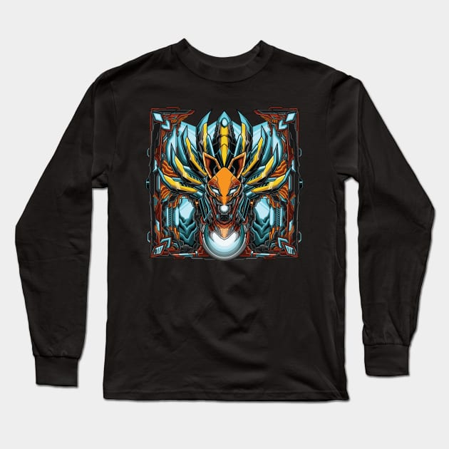 Mechanized Nine Tailed Fox Long Sleeve T-Shirt by IMBAKID